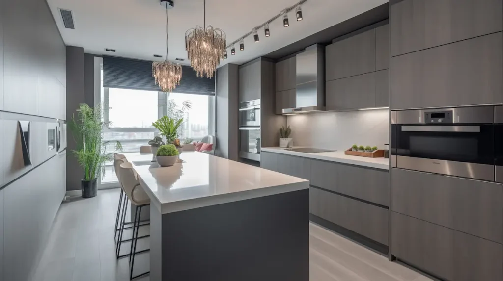 kitchen with large island